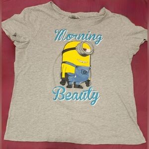 🌸Women Gray Minions Tee - Morning Beauty Print